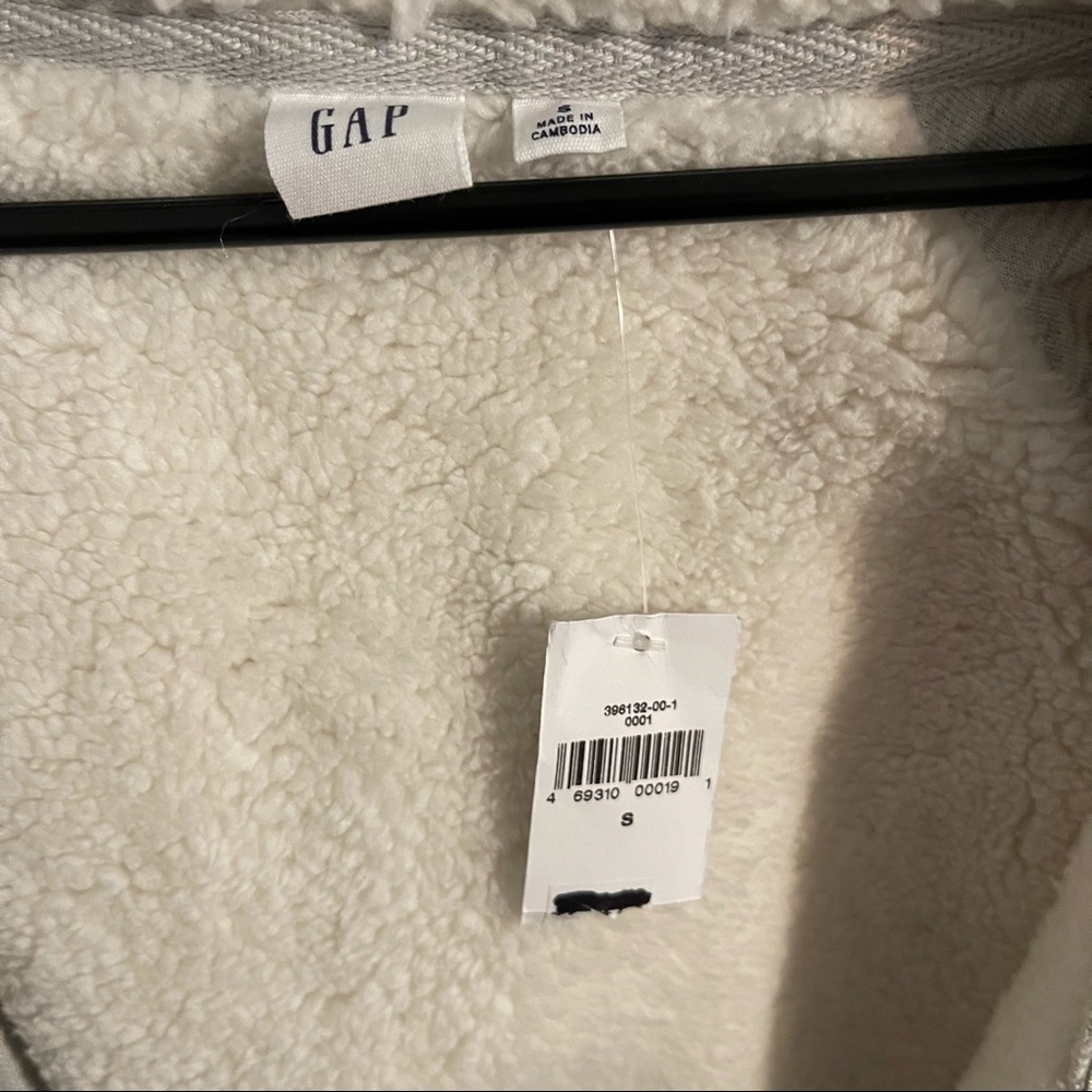 Gap Sherpa Lined Jacket, Gray, Size S - Picture 3 of 5